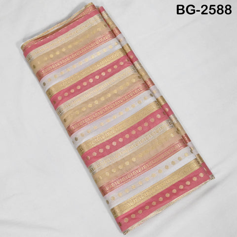 Stripes Brocade Fabric by Yard Indian Winter Wedding Dress Brides Mother Full-Length Coats Cropped Jacket Theatrical Historic Costumes