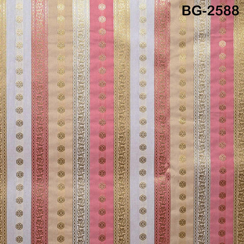 Stripes Brocade Fabric by Yard Indian Winter Wedding Dress Brides Mother Full-Length Coats Cropped Jacket Theatrical Historic Costumes