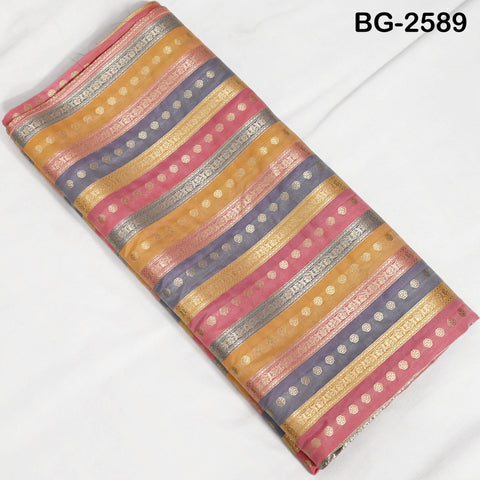 Stripes Brocade Fabric by Yard Indian Winter Wedding Dress Brides Mother Full-Length Coats Cropped Jacket Theatrical Historic Costumes