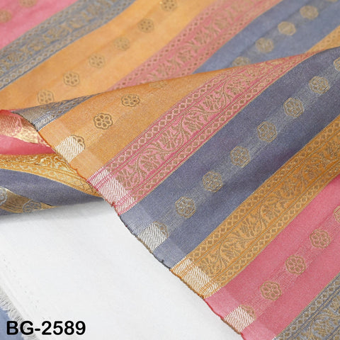 Stripes Brocade Fabric by Yard Indian Winter Wedding Dress Brides Mother Full-Length Coats Cropped Jacket Theatrical Historic Costumes