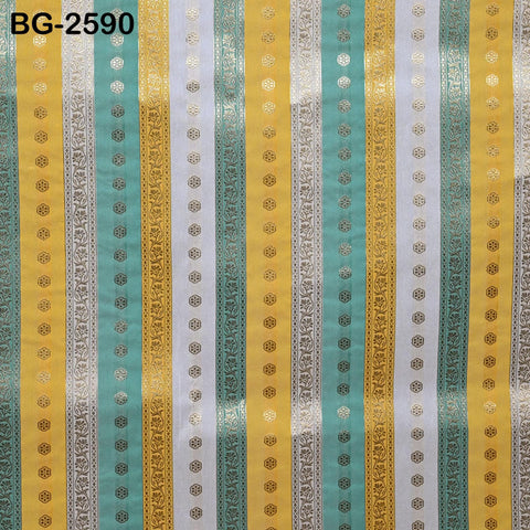 Stripes Brocade Fabric by Yard Indian Winter Wedding Dress Brides Mother Full-Length Coats Cropped Jacket Theatrical Historic Costumes