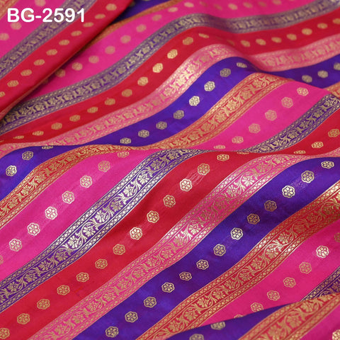 Stripes Brocade Fabric by Yard Indian Winter Wedding Dress Brides Mother Full-Length Coats Cropped Jacket Theatrical Historic Costumes