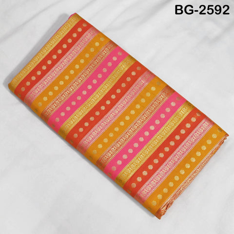 Stripes Brocade Fabric by Yard Indian Winter Wedding Dress Brides Mother Full-Length Coats Cropped Jacket Theatrical Historic Costumes