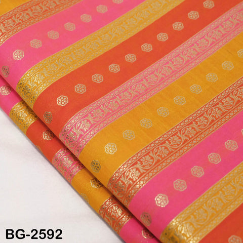 Stripes Brocade Fabric by Yard Indian Winter Wedding Dress Brides Mother Full-Length Coats Cropped Jacket Theatrical Historic Costumes