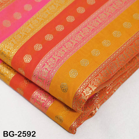 Stripes Brocade Fabric by Yard Indian Winter Wedding Dress Brides Mother Full-Length Coats Cropped Jacket Theatrical Historic Costumes