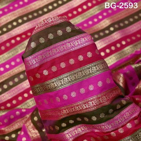 Stripes Brocade Fabric by Yard Indian Winter Wedding Dress Brides Mother Full-Length Coats Cropped Jacket Theatrical Historic Costumes