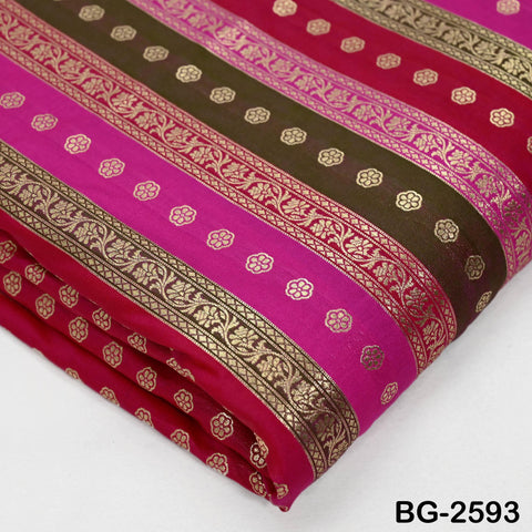 Stripes Brocade Fabric by Yard Indian Winter Wedding Dress Brides Mother Full-Length Coats Cropped Jacket Theatrical Historic Costumes