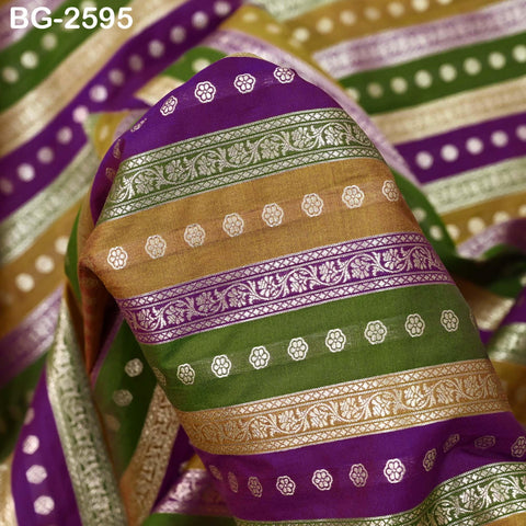 Stripes Brocade Fabric by Yard Indian Winter Wedding Dress Brides Mother Full-Length Coats Cropped Jacket Theatrical Historic Costumes