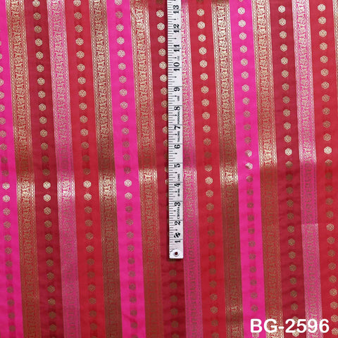 Stripes Brocade Fabric by Yard Indian Winter Wedding Dress Brides Mother Full-Length Coats Cropped Jacket Theatrical Historic Costumes