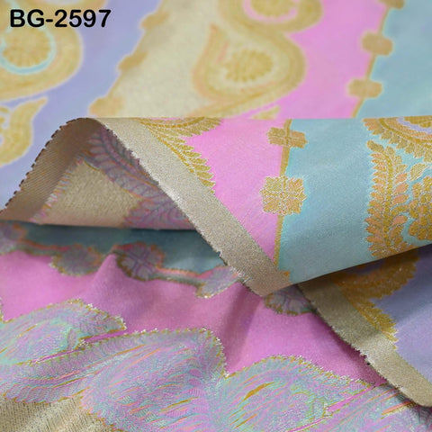 Diagonal Brocade Fabric by Yard Indian Winter Wedding Dress Brides Mother Full-Length Coats Cropped Jacket Theatrical Victorian Costumes