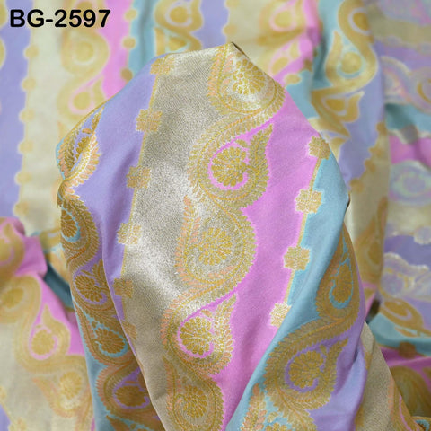 Diagonal Brocade Fabric by Yard Indian Winter Wedding Dress Brides Mother Full-Length Coats Cropped Jacket Theatrical Victorian Costumes