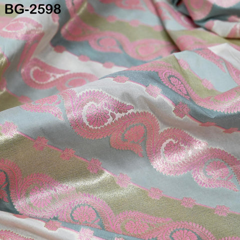 Diagonal Brocade Fabric by Yard Indian Winter Wedding Dress Brides Mother Full-Length Coats Cropped Jacket Theatrical Victorian Costumes