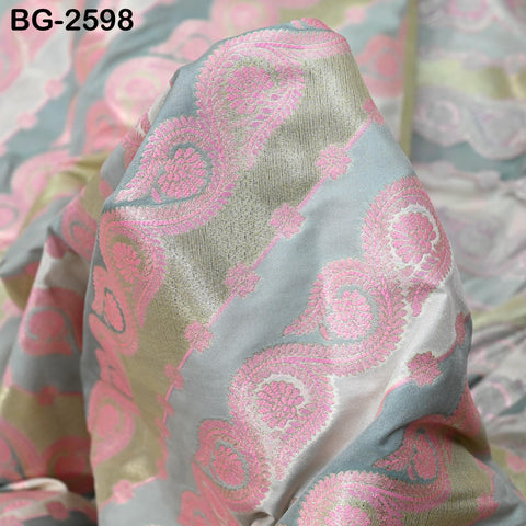 Diagonal Brocade Fabric by Yard Indian Winter Wedding Dress Brides Mother Full-Length Coats Cropped Jacket Theatrical Victorian Costumes