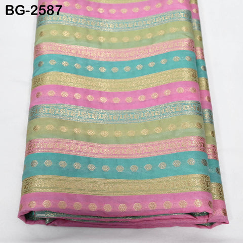 Stripes Brocade Fabric by Yard Indian Winter Wedding Dress Brides Mother Full-Length Coats Cropped Jacket Theatrical Historic Costumes