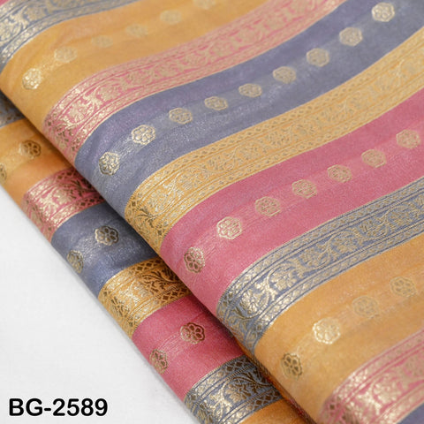 Stripes Brocade Fabric by Yard Indian Winter Wedding Dress Brides Mother Full-Length Coats Cropped Jacket Theatrical Historic Costumes