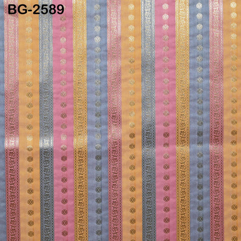 Stripes Brocade Fabric by Yard Indian Winter Wedding Dress Brides Mother Full-Length Coats Cropped Jacket Theatrical Historic Costumes