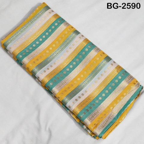 Stripes Brocade Fabric by Yard Indian Winter Wedding Dress Brides Mother Full-Length Coats Cropped Jacket Theatrical Historic Costumes