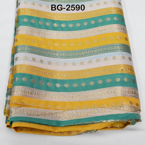 Stripes Brocade Fabric by Yard Indian Winter Wedding Dress Brides Mother Full-Length Coats Cropped Jacket Theatrical Historic Costumes