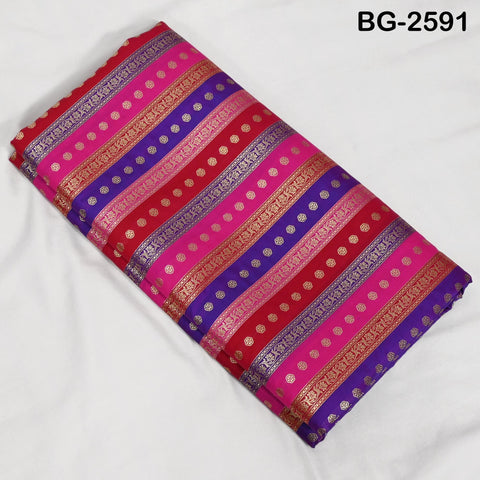 Stripes Brocade Fabric by Yard Indian Winter Wedding Dress Brides Mother Full-Length Coats Cropped Jacket Theatrical Historic Costumes