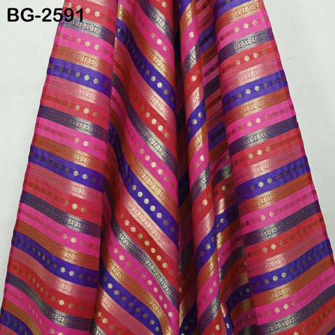 Stripes Brocade Fabric by Yard Indian Winter Wedding Dress Brides Mother Full-Length Coats Cropped Jacket Theatrical Historic Costumes