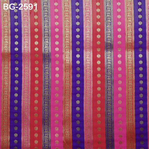 Stripes Brocade Fabric by Yard Indian Winter Wedding Dress Brides Mother Full-Length Coats Cropped Jacket Theatrical Historic Costumes