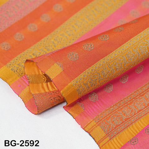 Stripes Brocade Fabric by Yard Indian Winter Wedding Dress Brides Mother Full-Length Coats Cropped Jacket Theatrical Historic Costumes