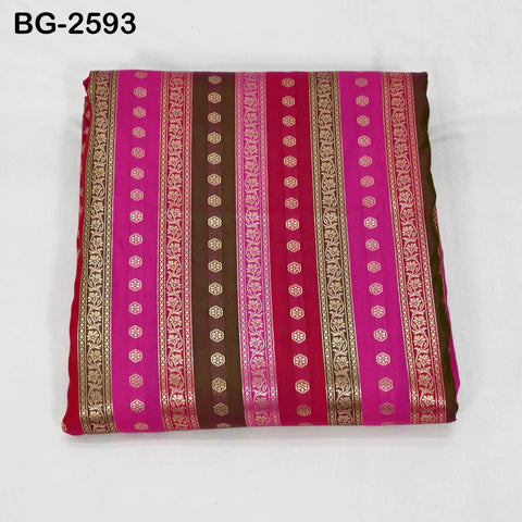 Stripes Brocade Fabric by Yard Indian Winter Wedding Dress Brides Mother Full-Length Coats Cropped Jacket Theatrical Historic Costumes