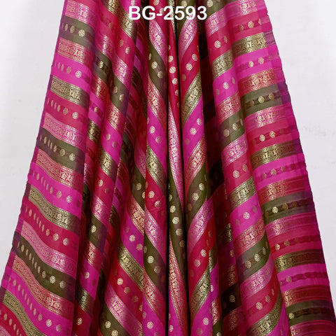 Stripes Brocade Fabric by Yard Indian Winter Wedding Dress Brides Mother Full-Length Coats Cropped Jacket Theatrical Historic Costumes