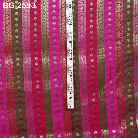 Stripes Brocade Fabric by Yard Indian Winter Wedding Dress Brides Mother Full-Length Coats Cropped Jacket Theatrical Historic Costumes