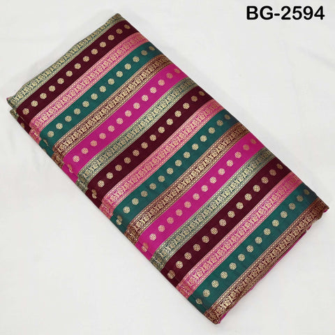 Stripes Brocade Fabric by Yard Indian Winter Wedding Dress Brides Mother Full-Length Coats Cropped Jacket Theatrical Historic Costumes