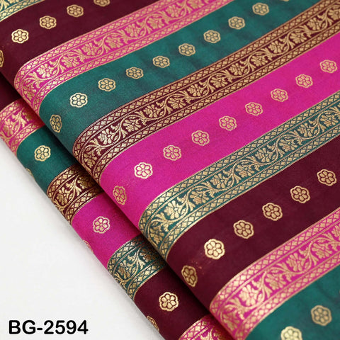 Stripes Brocade Fabric by Yard Indian Winter Wedding Dress Brides Mother Full-Length Coats Cropped Jacket Theatrical Historic Costumes