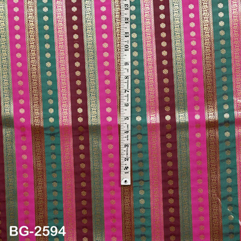 Stripes Brocade Fabric by Yard Indian Winter Wedding Dress Brides Mother Full-Length Coats Cropped Jacket Theatrical Historic Costumes