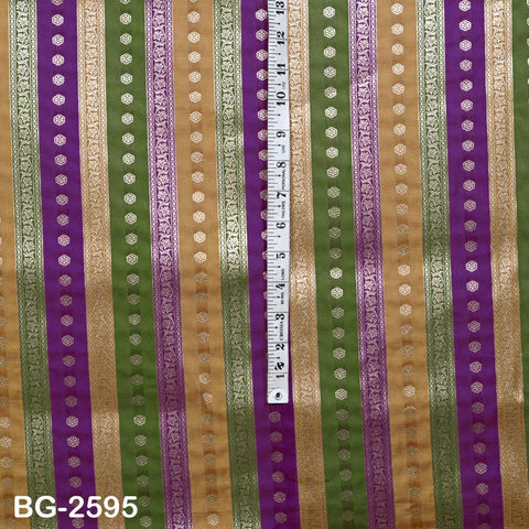 Stripes Brocade Fabric by Yard Indian Winter Wedding Dress Brides Mother Full-Length Coats Cropped Jacket Theatrical Historic Costumes