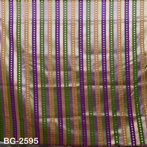 Stripes Brocade Fabric by Yard Indian Winter Wedding Dress Brides Mother Full-Length Coats Cropped Jacket Theatrical Historic Costumes