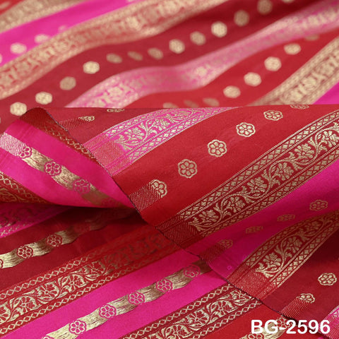 Stripes Brocade Fabric by Yard Indian Winter Wedding Dress Brides Mother Full-Length Coats Cropped Jacket Theatrical Historic Costumes