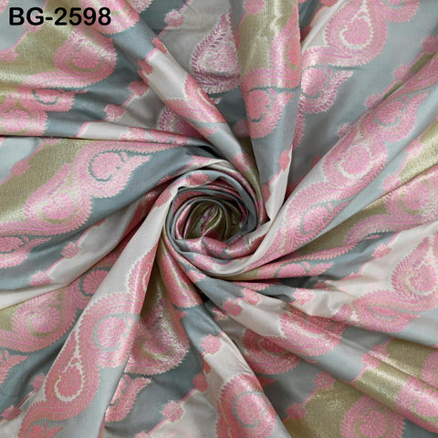 Diagonal Brocade Fabric by Yard Indian Winter Wedding Dress Brides Mother Full-Length Coats Cropped Jacket Theatrical Victorian Costumes