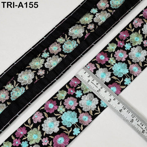 9 Yard 8cm Indian Trims Embroidered Decorative Fabric Laces Sari Border Saree Ribbon Curtains Home Decor Sewing Accessory DIY Crafting