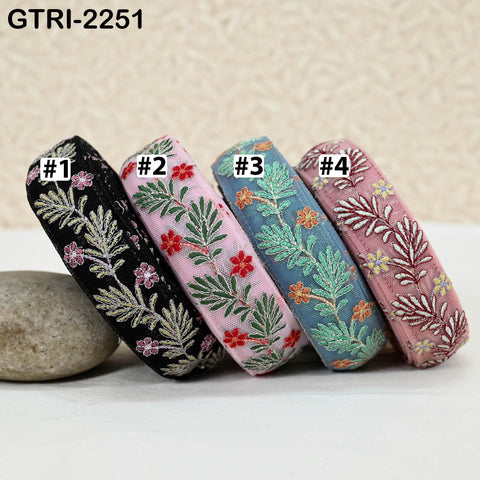 9 Yard Embroidered Fabric 3 CM Trim Gift Wrapping Ribbons Indian Sari Embellishment Sewing DIY Crafting Border Embroidery Cushion Lace