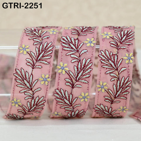 9 Yard Embroidered Fabric 3 CM Trim Gift Wrapping Ribbons Indian Sari Embellishment Sewing DIY Crafting Border Embroidery Cushion Lace