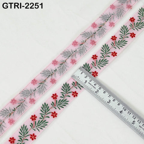 9 Yard Embroidered Fabric 3 CM Trim Gift Wrapping Ribbons Indian Sari Embellishment Sewing DIY Crafting Border Embroidery Cushion Lace