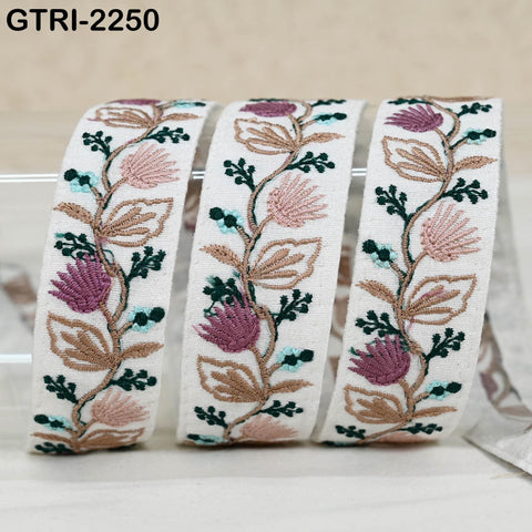 9 Yard Embroidery Ribbon for Kids Crafting Sewing Costumes Dog Collar Tote Bags, Lampshades, Holidays Decor Embroidered Embellishment 3cm