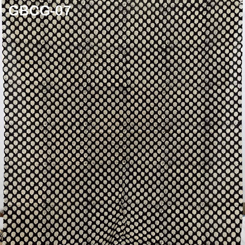 Block-Printed Floral Cotton Fabric, Summer Dress, Sleepwear Pajamas Sewing Material by the Yard, Black and Beige