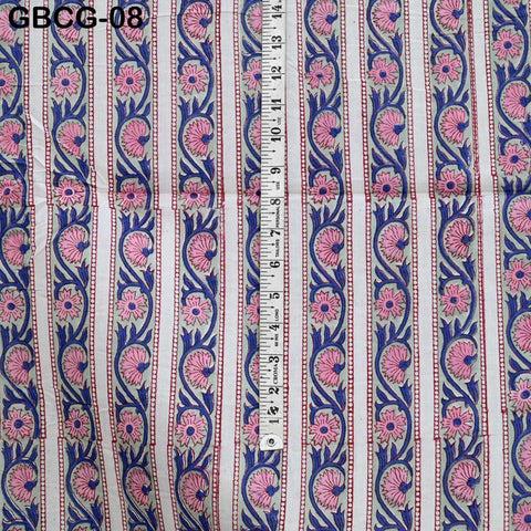 Block-Printed Floral Cotton Fabric, Summer Dress, Sleepwear Pajamas Sewing Material by the Yard, Black and Beige