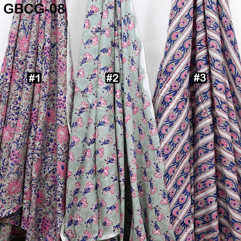 Block-Printed Floral Cotton Fabric, Summer Dress, Sleepwear Pajamas Sewing Material by the Yard, Black and Beige