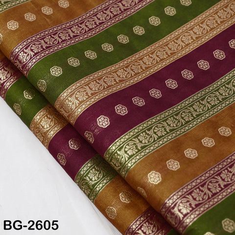 Stripes Brocade Fabric by Yard Indian Winter Wedding Dress Brides Mother Full-Length Coats Cropped Jacket Theatrical Historic Costumes