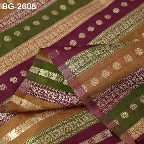 Stripes Brocade Fabric by Yard Indian Winter Wedding Dress Brides Mother Full-Length Coats Cropped Jacket Theatrical Historic Costumes