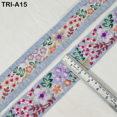 9 Yard Indian Embroidery Ribbon 5cm Trim Sari Border Crafting Sewing Embroidered Decorative Costumes Designing Curtain Home Decor Trimmings