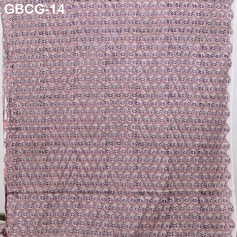 Block Printed Floral Cotton Fabric, Summer Dress, Sleepwear Pajamas Sewing Material by the Yard, Mauve, Purple and White