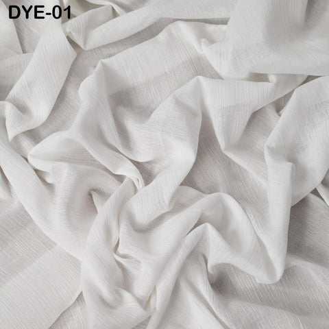 Soft Cotton Fabric: White crinkle cotton fabric, super soft on skin, dyeable cotton fabric by the yard, lining fabric for summer dresses.