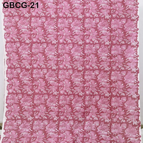 Hand Block Printed Floral Cotton Fabric, Onion Pink Summer Dresses Apparel Sewing Material